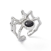 Spider Natural Hypersthene Cuff Rings RJEW-G273-02P-04-4