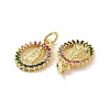 Brass Micro Pave Colorful Cubic Zirconia Pendants KK-E068-VF130-3