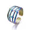 304 Stainless Steel Hollow Wide Cuff Ring RJEW-N038-103-4