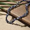 Natural Sodalite Chip Beaded Necklaces for Men Women NJEW-G159-01F-1