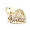 Brass Clear Cubic Zirconia Charms ZIRC-B010-13G-3