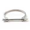 Tarnish Resistant 304 Stainless Steel D Shape Bangle with Arrow Screw BJEW-G636-06P-2