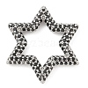 Rack Plating Brass Micro Pave Cubic Zirconia Star Linking Rings KK-A234-004P-2