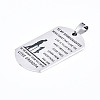 Non-Tarnish 201 Stainless Steel Quote Pendants STAS-T044-226P-3