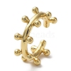 Rack Plating Brass Round Beaded Open Cuff Rings for Women RJEW-Q777-05G-1