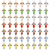 56Pcs 7 Color Electroplate Glass Pendants PALLOY-AB00116-1