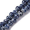 Handmade Blue and White Porcelain Beads Strands PORC-I027-02A-1