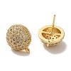 Rack Plating Brass Micro Pave Cubic Zirconia Studs Earrings Findings KK-A231-01G-2