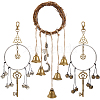 Rattan & Iron Witch Bells for Door Knob for Protection AJEW-CN0002-54-1