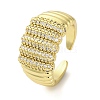 Brass Micro Pave Cubic Zirconia Open Cuff Rings for Women BJEW-R100-01G-01-1