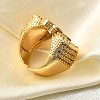 Brass Micro Pave Clear Cubic Zirconia Cuff Rings for Women RJEW-B114-03G-3