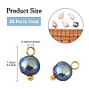 30Pcs 5 Colors Natural Cultured Freshwater Pearl Two Sides Polished Charms PALLOY-YW00092-3