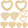 SUNNYCLUE 50Pcs 5 Style 201 Stainless Steel Heart Charms STAS-SC0003-99-1