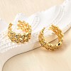 Brass Micro Pave Clear Cubic Zirconia Cuff Earrings EJEW-K309-10G-3