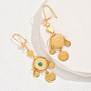 Fashionable Brass Coin Flat Round Hoop Earrings FC9615-2