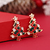 Christmas Tree Alloy Rhinestone Stud Earrings WG792CD-01-1