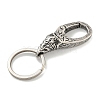 Tibetan Style 316 Surgical Stainless Steel Fittings with 304 Stainless Steel Key Ring FIND-Q101-01AS-2