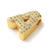 Brass Micro Pave Clear Cubic Zirconia Charms ZIRC-C009-01G-A-2