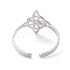 Non-Tarnish 304 Stainless Steel Sailor's Knot Open Cuff Ring RJEW-P037-03P-3