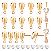 BENECREAT 80Pcs Brass Stud Earring Findings KK-BC0002-86-1