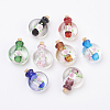 Handmade Silver Foil Lampwork Perfume Bottle Pendants FOIL-P001-C-1