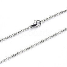 304 Stainless Steel Cable Chain Necklace NJEW-S420-007B-P