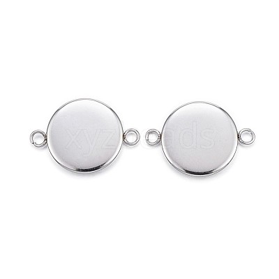 Tarnish Resistant 304 Stainless Steel Cabochon Connector Settings STAS-G127-14-12mm-P-1