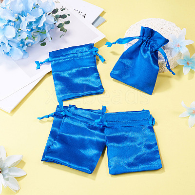 10Pcs Brocade Good Luck Fortune Drawstring Gift Blessing Bags PAAG-TADJ0001-01B-1