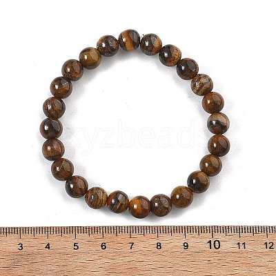 Natural Tiger Eye Bead Stretch Bracelets BJEW-K212-B-028-1