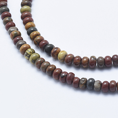 Natural Polychrome Jasper/Picasso Stone/Picasso Jasper Beads Strands X-G-E444-45-4mm-1