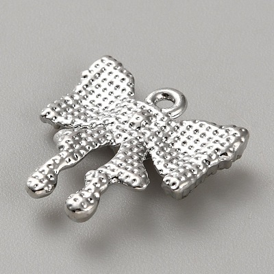 White Series Love Bow Alloy Acrylic Pendant PALLOY-WH0115-01P-11-1