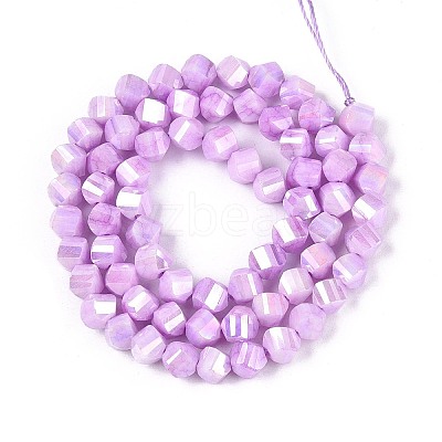 Anti-Tarnish Electroplate Glass Beads Strands GLAA-T025-6mm-14E-1