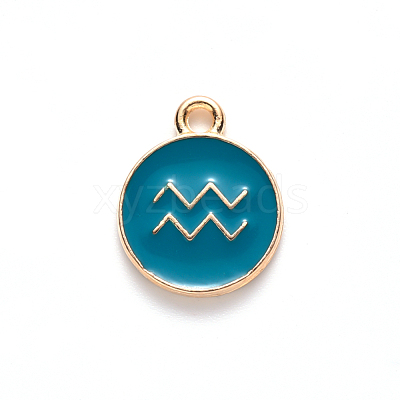 Alloy Enamel Pendants X-ENAM-S124-01B-05J-1