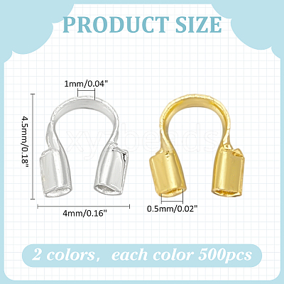 1000Pcs 2 Colors Brass Wire Guardians KK-ME0002-65-1