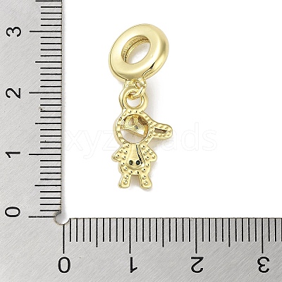 Rack Plating Brass Pave Cubic Zirconia European Dangle Charms X-KK-R163-08A-G-1