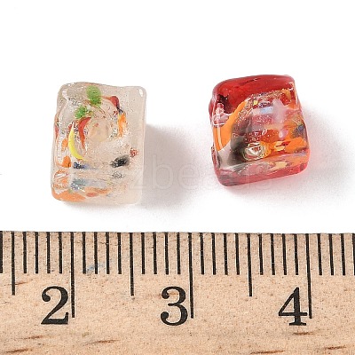 Baking Paint Handmade Gold Sand Lampwork Beads LAMP-P072-01A-M-1