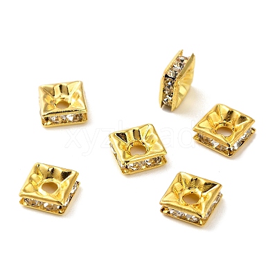 Brass Rhinestone Spacer Beads KK-I362-01C-01G-1