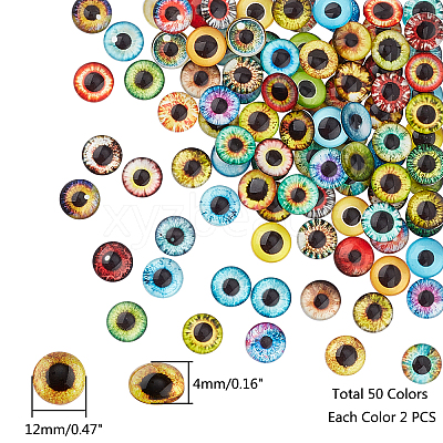 Flat Back Glass Cabochons GGLA-PH0007-93A-1