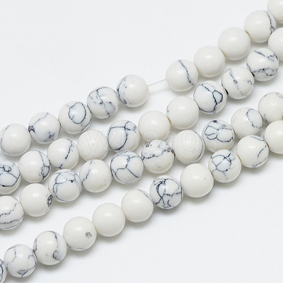 Synthetic Howlite Beads Strands X-G-T053-6mm-01-1-1