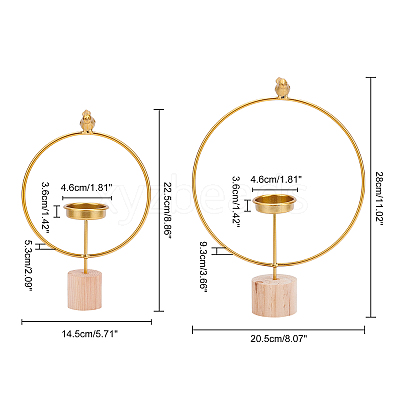 2 Sets 2 Styles Iron Candle Holder AJEW-GA0003-11-1