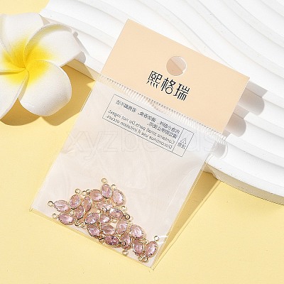 SHEGRACE Brass Pave Cubic Zirconia Oval Connector Charms XGRQ2O133-439B-G-1