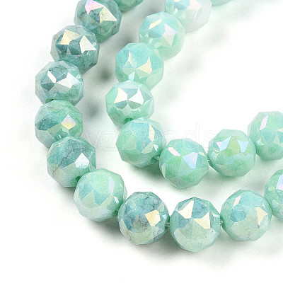 Anti-Tarnish Electroplate Glass Beads Strands X-GLAA-N010-8mm-03-1