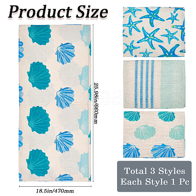 3Pcs 3 Styles Rectangle Linen Cleaning Cloth FIND-GF0007-75-1