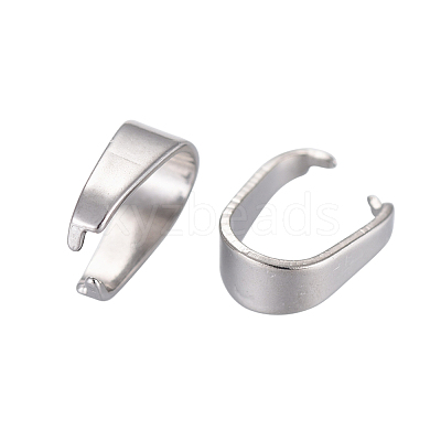 Tarnish Resistant 201 Stainless Steel Snap on Bails STAS-F117-16P-6x12-1