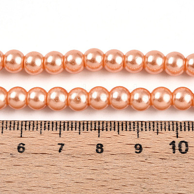 Baking Paint Pearlized Glass Pearl Round Bead Strands HY-Q003-6mm-36-A-1