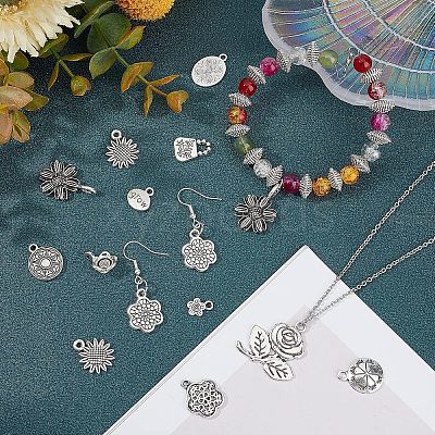 150Pcs 15 Style Tibetan Style Alloy Pendants TIBEP-FH0001-13-1
