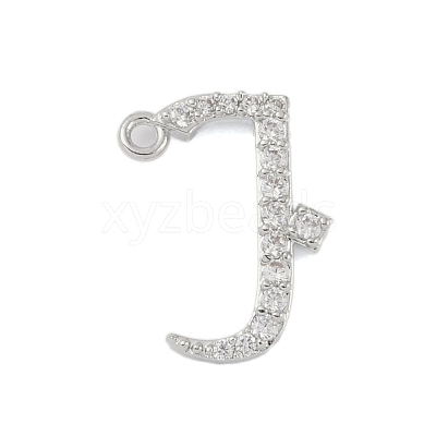 Rack Plating Brass Micro Pave Clear Cubic Zirconia Pendants KK-A224-03G-P-1