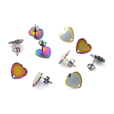 Ion Plating(IP) 304 Stainless Steel Stud Earring Findings STAS-I183-07B-07M-1