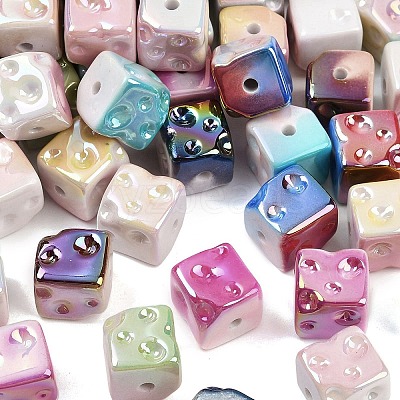 UV Plating Opaque Acrylic Beads MACR-C036-14-1