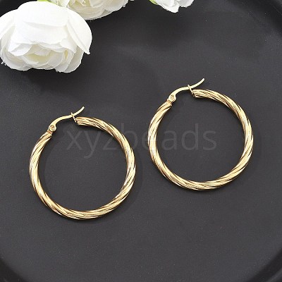 304 Stainless Steel Hoop Earrings X-EJEW-H322-17G-1